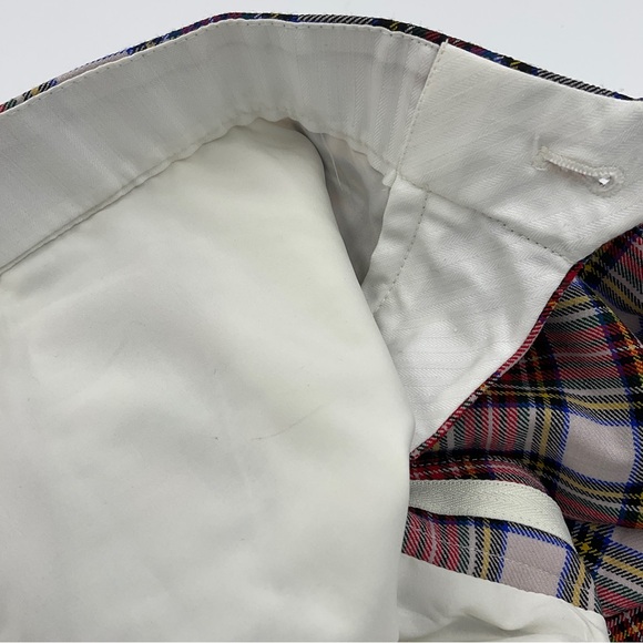 J. Crew RARE Tartan Plaid Straight Leg Stretch Flat Front High Waist Wool Pants - Picture 13 of 16